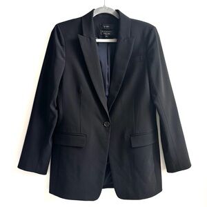J.Crew Italian Stretch Wool Blazer by Tollegno 1900 Single Breasted Black Size 8